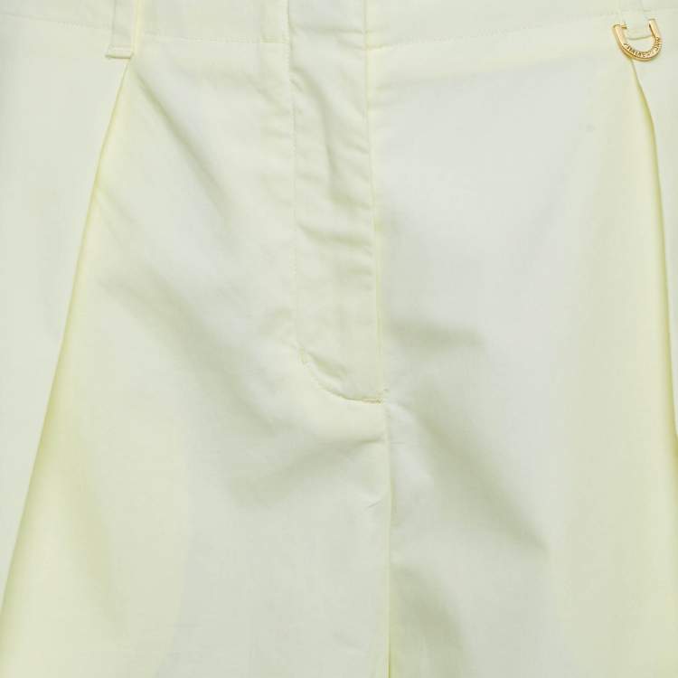 مملوكة مسبقًا Zimmermann Yellow Cotton Pleated Shorts L