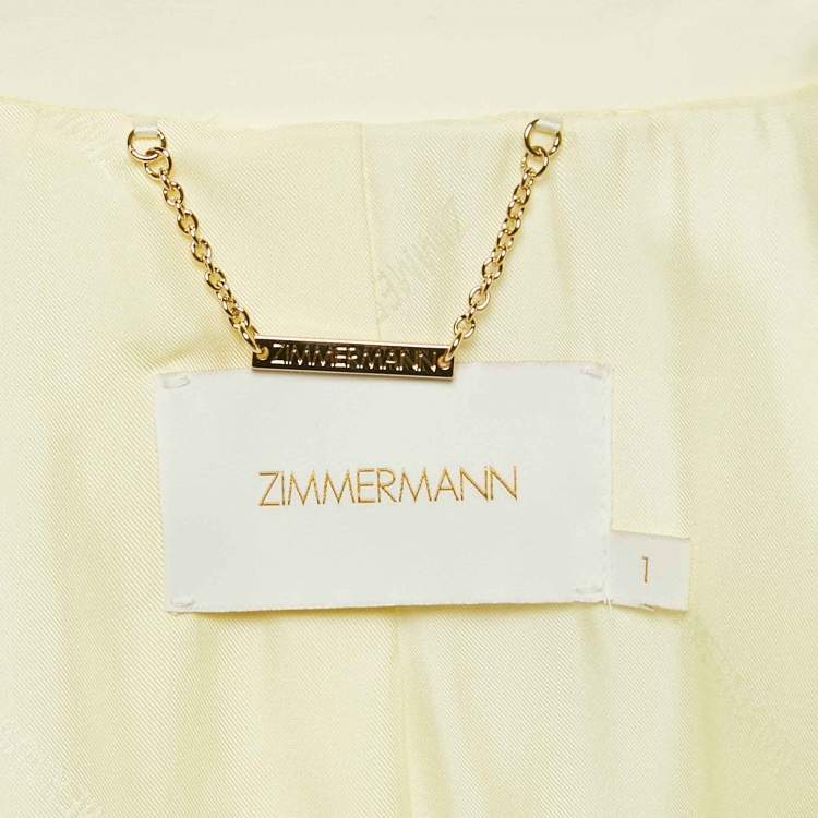 Pre Owned Zimmermann Yellow Cotton Double Breasted Blazer S