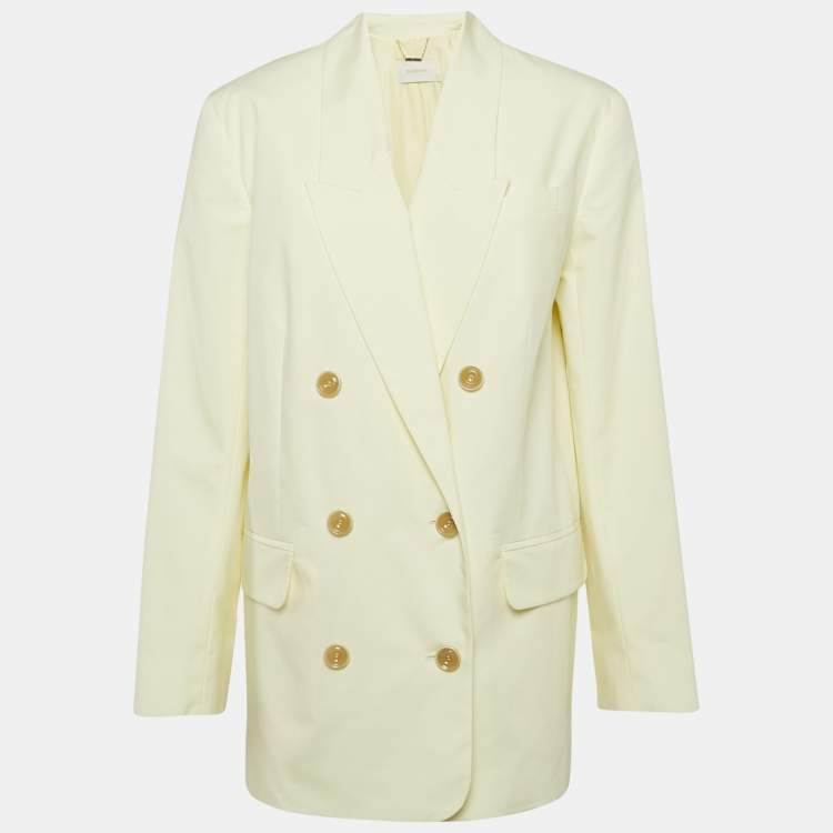Pre Owned Zimmermann Yellow Cotton Double Breasted Blazer S
