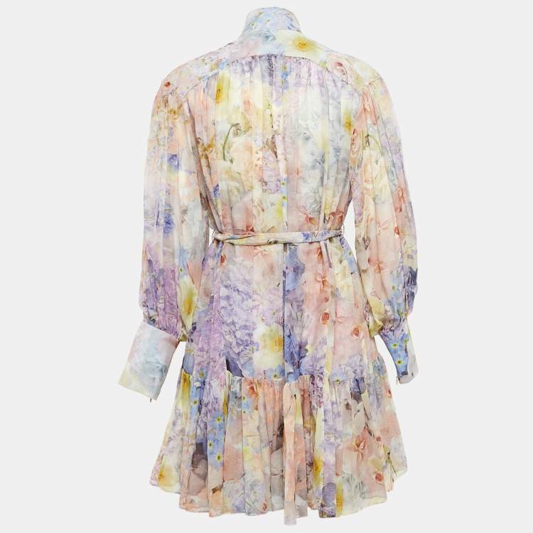 Pre Owned Zimmermann Multicolor Floral Print Mini Dress S
