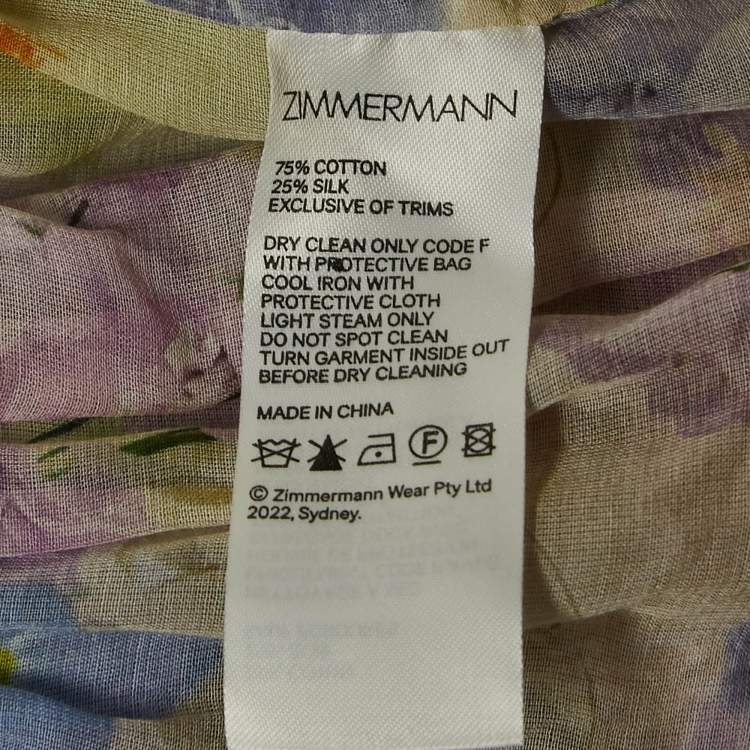 Pre Owned Zimmermann Multicolor Floral Print Mini Dress S