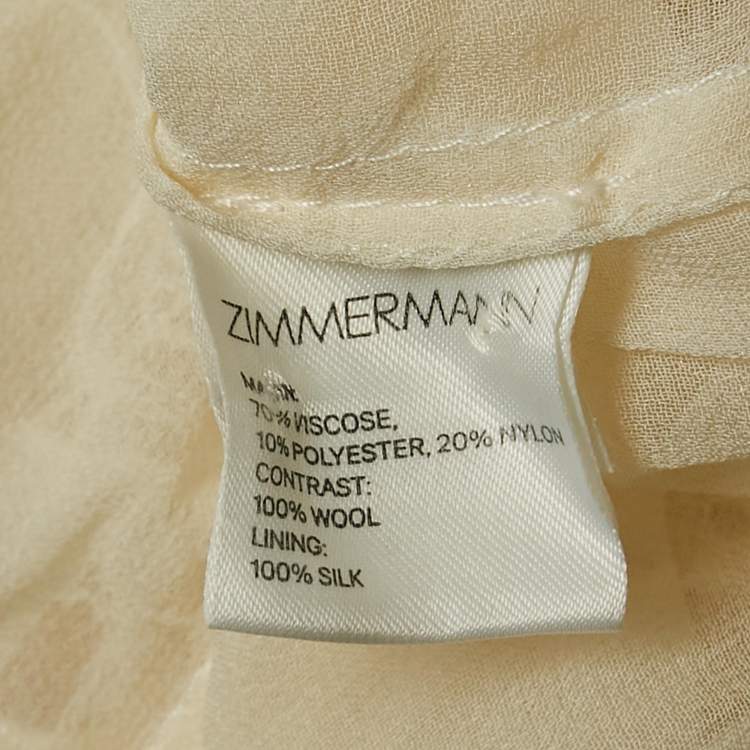 Pre Owned Zimmermann Off-White Lace Eyelet Detail Flared Mini Dress XS