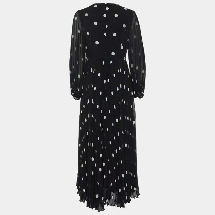 ZIMMERMANN ジマーマン ワンピース Polka-dot pleated 1041036 Zimmermann Black Polka Dot Crepe Sunray Pleated Dress L