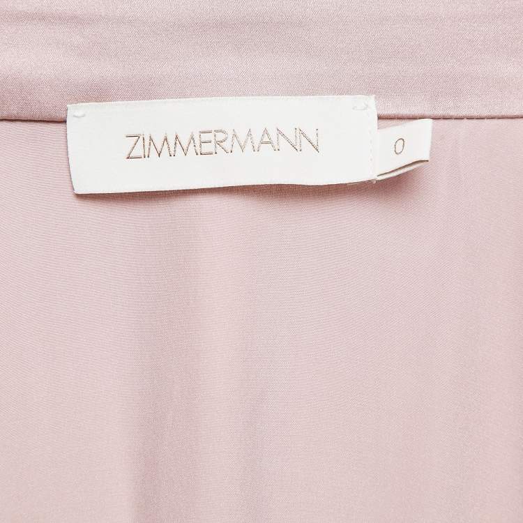 Pre Owned Zimmermann Pink Silk Wrap-Up Mini Dress XS