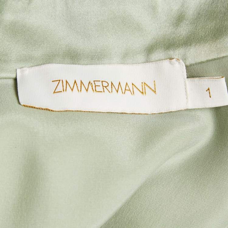 مملوكة مسبقًا Zimmermann Ice Green Silk Wrap Dress S