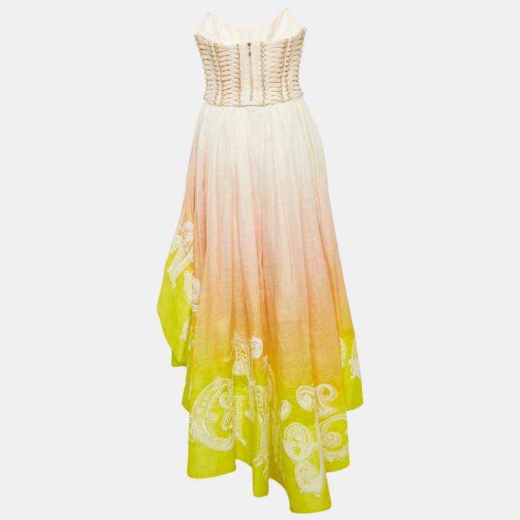 Pre Owned Zimmermann Multicolor Ombre Linen Blend Wonderland Dress S