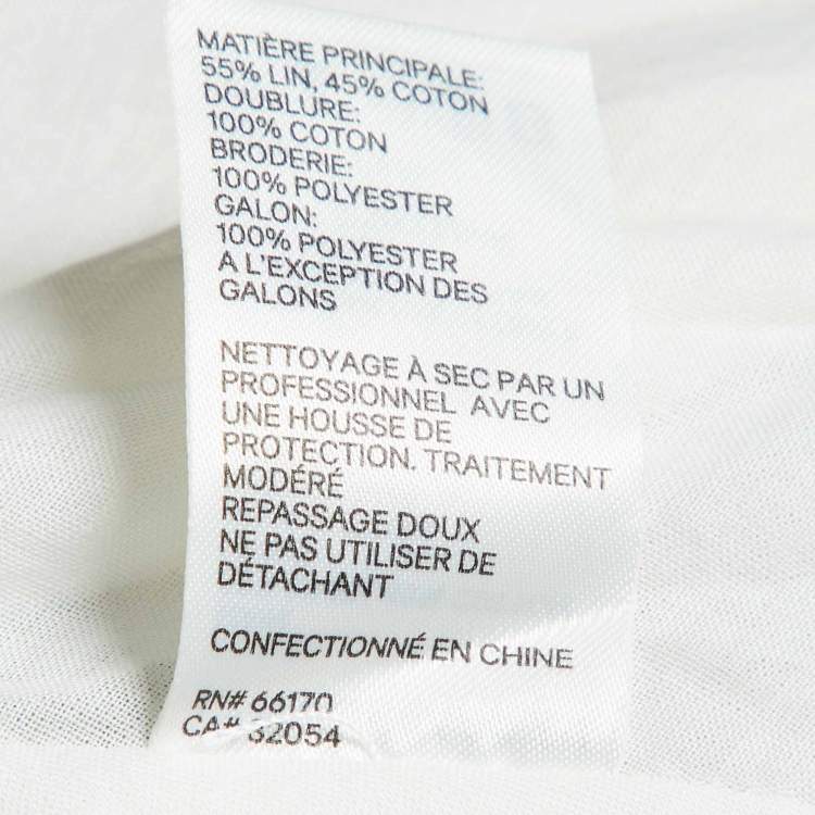 Pre Owned Zimmermann White Linen and Cotton Embroidered Mini Dress XS