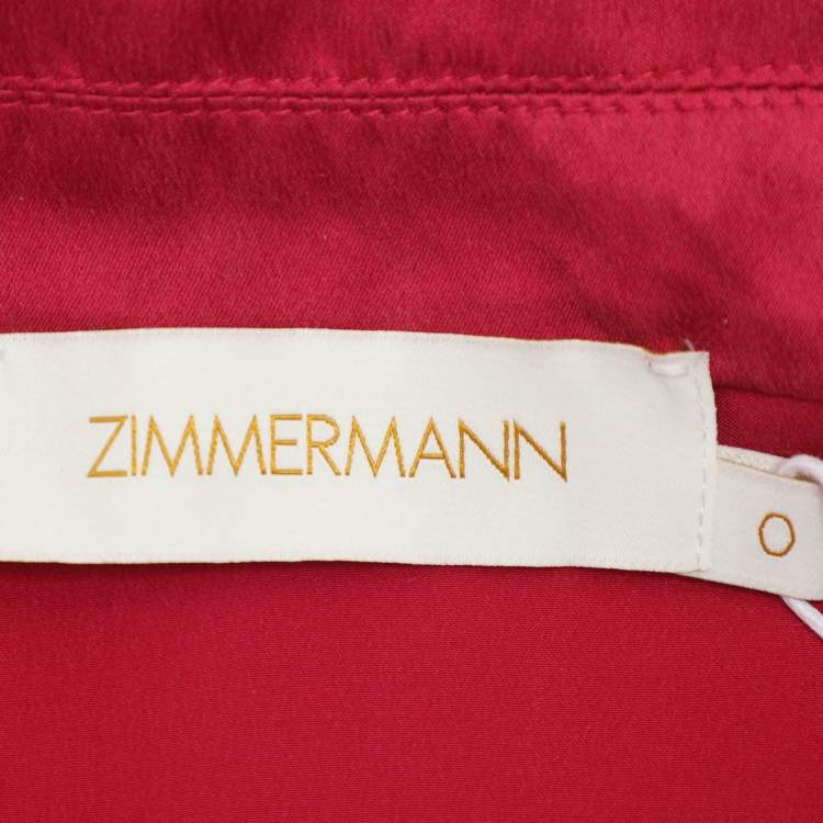 Pre Owned Zimmermann Pink Silk Belted Maxi Dress S
