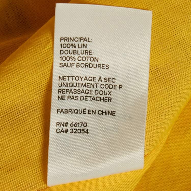 Pre Owned Zimmermann Yellow Floral Print Linen Tropicana Cut-Out Midi Dress XS