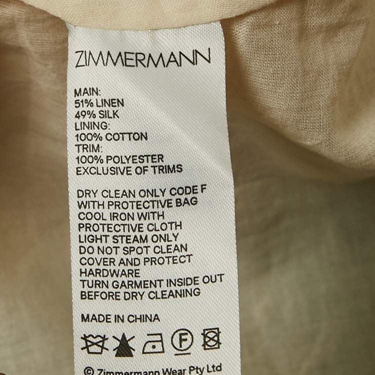 Pre Owned Zimmermann Multicolor Floral Print Linen Tempo Disc-Embellished Mini Skirt M