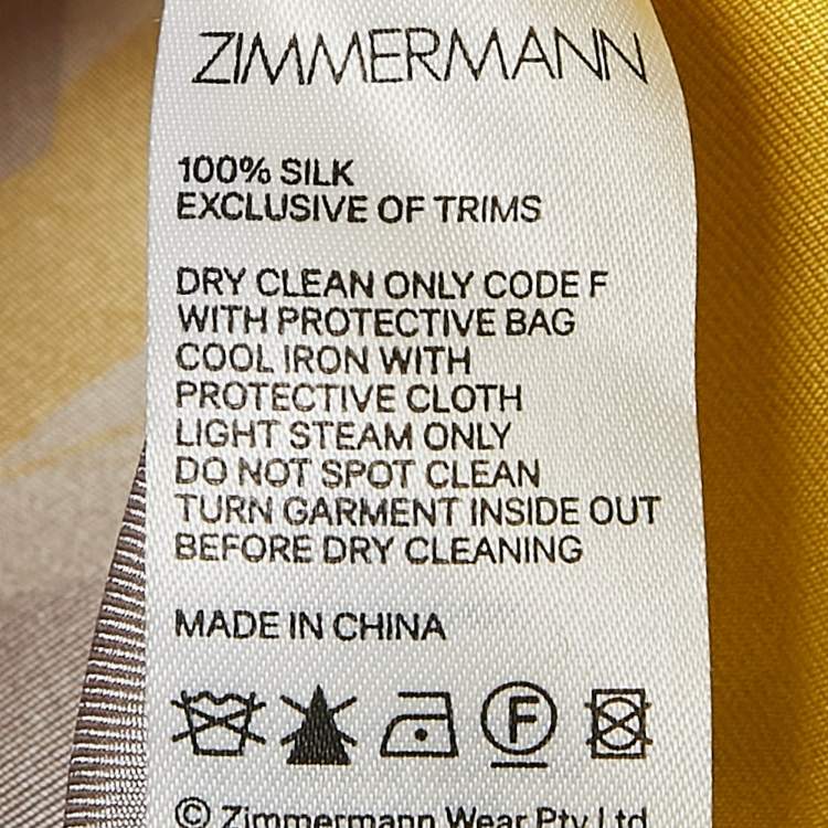 Pre Owned  Zimmermann White/Yellow High Tide Sailboats Print Silk Midi Skirt S