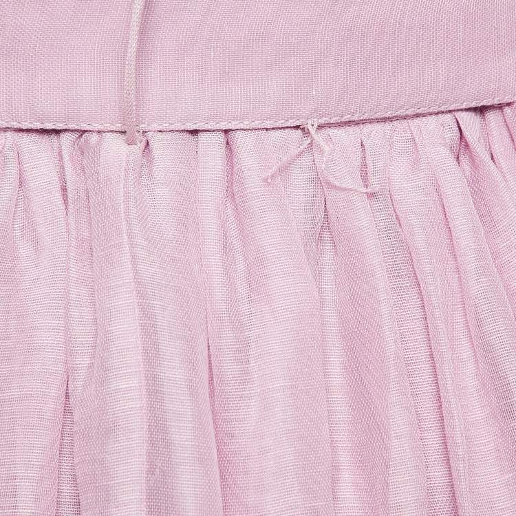 Pre Owned Zimmermann Lavender Linen Blend High Tide Tuxedo Dress M