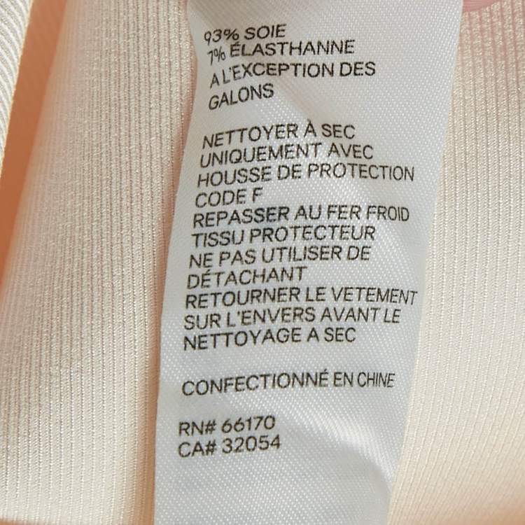 Pre Owned Zimmermann Cream Silk Tie-Up High Neck Blouse M