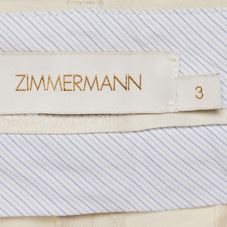 Pre Owned Zimmermann Beige Wool Blend Pleated Short L