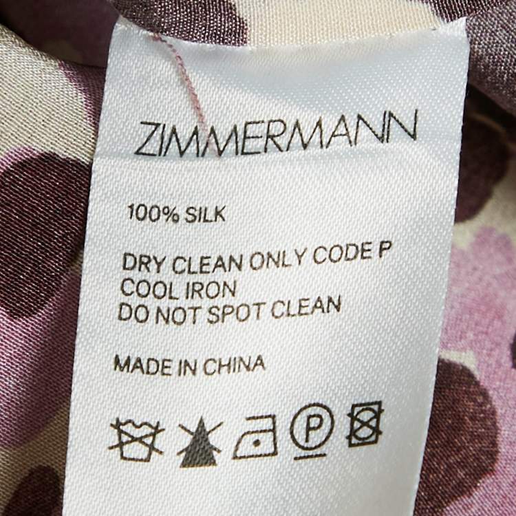 Pre Owned Zimmermann Purple Leopard Print Silk Shirt and Shorts Set M/L