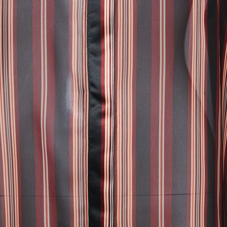 Pre Owned Zimmermann Multicolor Striped Georgette Asymmetrical Shirt L