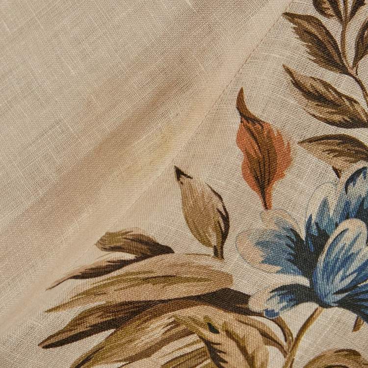 Pre Owned Zimmermann Beige Floral Print Linen Button Front Maxi Dress M