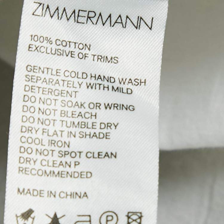 Pre Owned Zimmermann Green Leaf Print Cotton Empire Tiered Midi Dress L