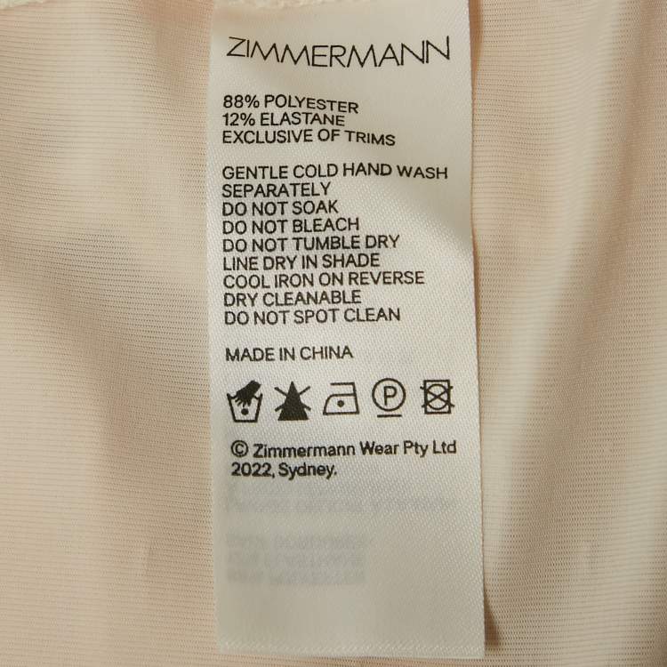 مملوكة مسبقًا Zimmermann Cream Ramie Broderie Anglaise Tiered Midi Dress M