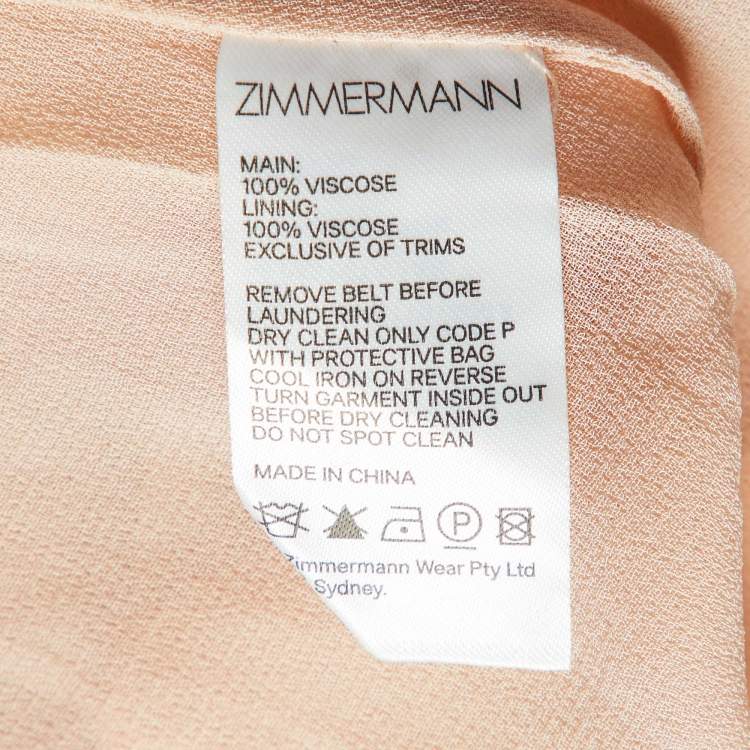 Pre Owned Zimmermann Multicolor Crepe Cira Shirred Midi Dress L