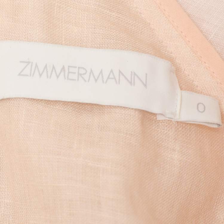 Pre Owned Zimmermann Multicolor Linen Lantern Belted Mini Dress S