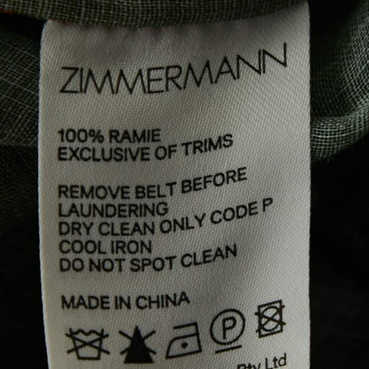 Pre Owned Zimmermann Multicolor Tie-Dye Print Ramie Button Front Maxi Dress S