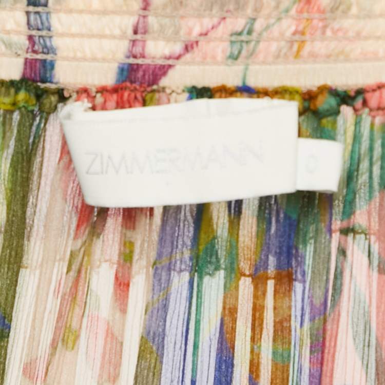 Pre Owned Zimmermann Multicolor Floral Print Chiffon Silk Maxi Dress S