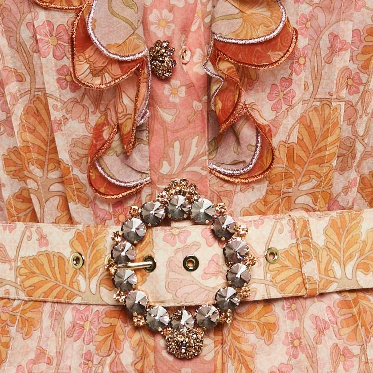 Pre Owned Zimmermann Multicolor Floral Print Button Front Maxi Dress XS