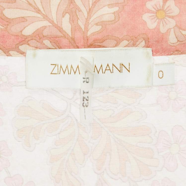 Pre Owned Zimmermann Multicolor Floral Print Button Front Maxi Dress XS