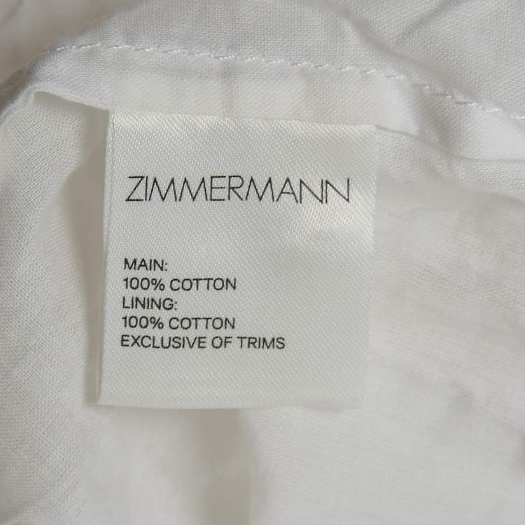 Pre Owned Zimmermann White Caravan Embroidered Cotton Mini Dress M