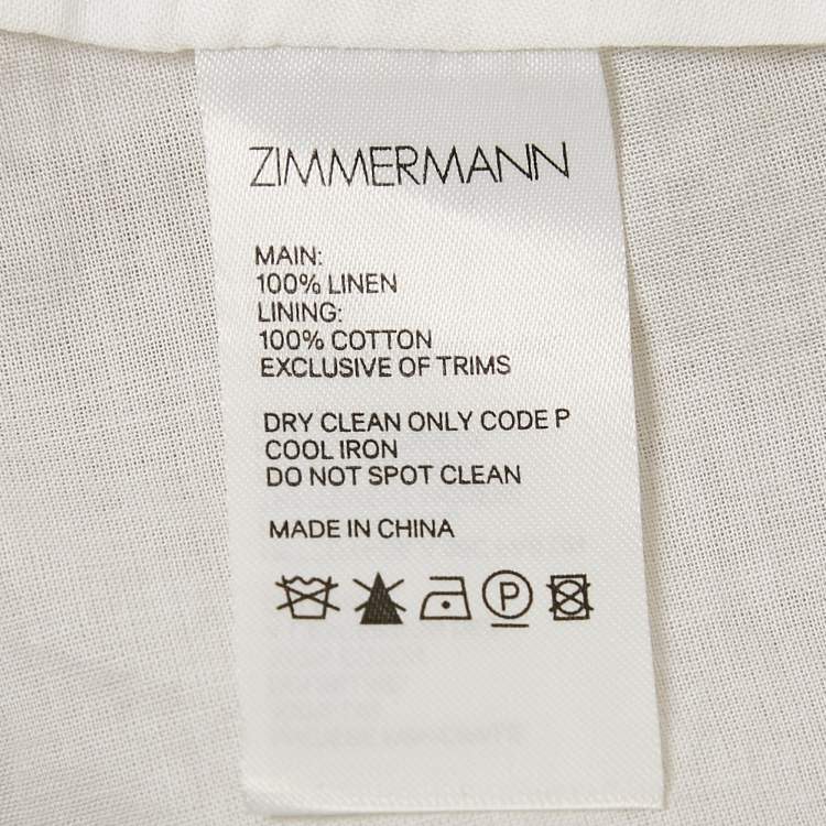 Pre Owned Zimmermann Cream Freja Paisley-Print Linen Maxi Dress XS
