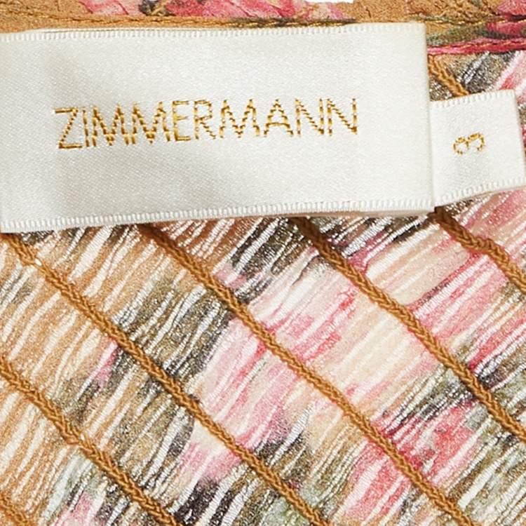 مملوكة مسبقًا Zimmermann Mustard Yellow Floral Print Smocked Maxi Dress L
