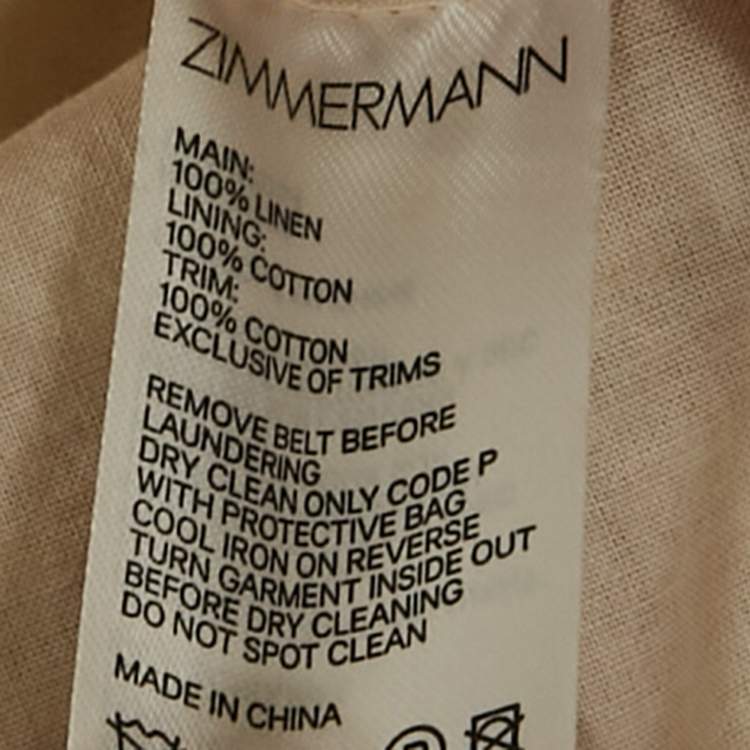 مملوكة مسبقًا Zimmermann Multicolor Printed Linen Fringed Vitali Midi Dress S