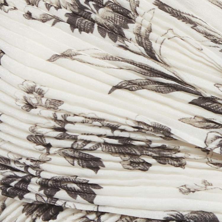 Pre Owned Zimmermann Light Beige Printed Plisse Top and Skirt Set S