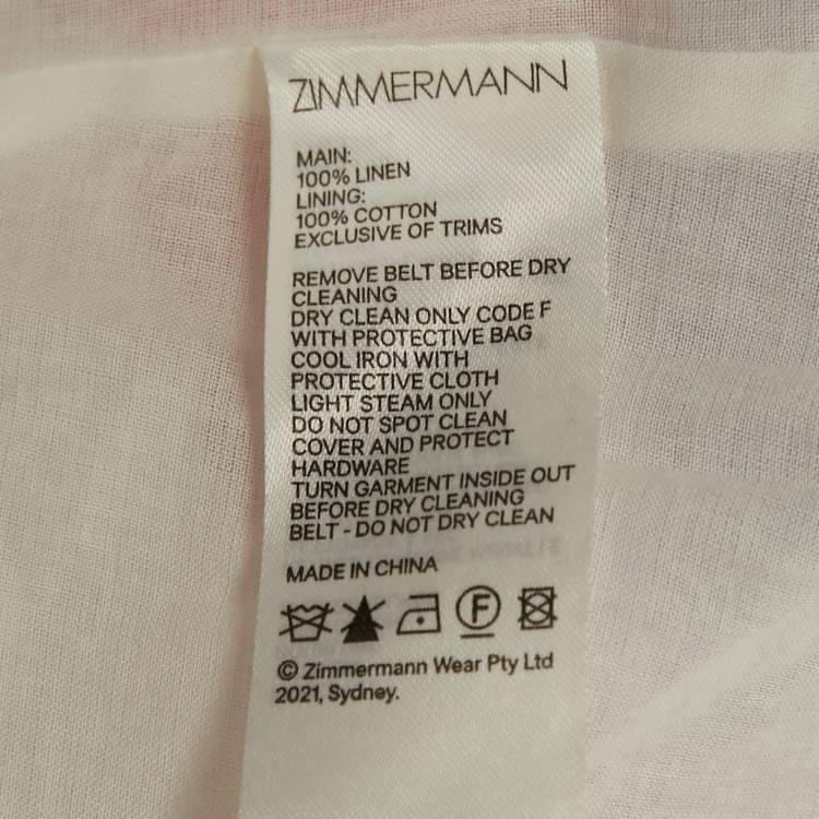 مملوكة مسبقًا Zimmermann Multicolor Floral Print Linen Postcard Spliced Mini Dress M