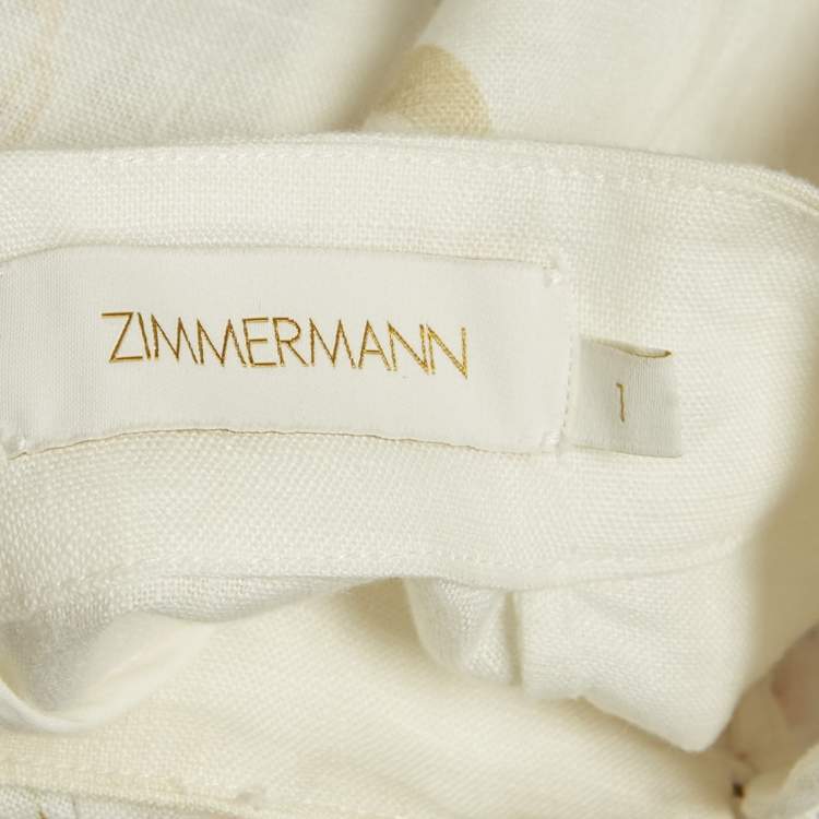 Pre Owned Zimmermann Yellow Floral Print Linen Belted Mini Dress M