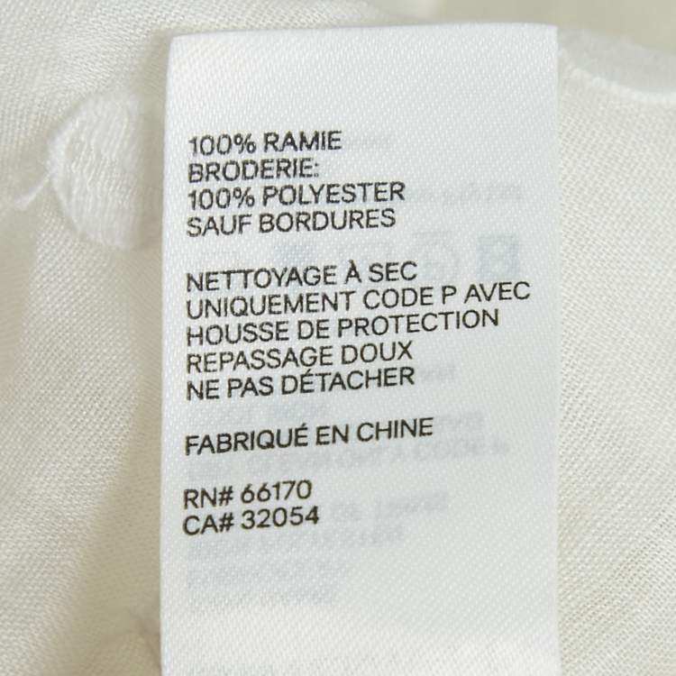 Pre Owned Zimmermann White Polka Dots Embroidered Ramie Tiered Mini Dress S