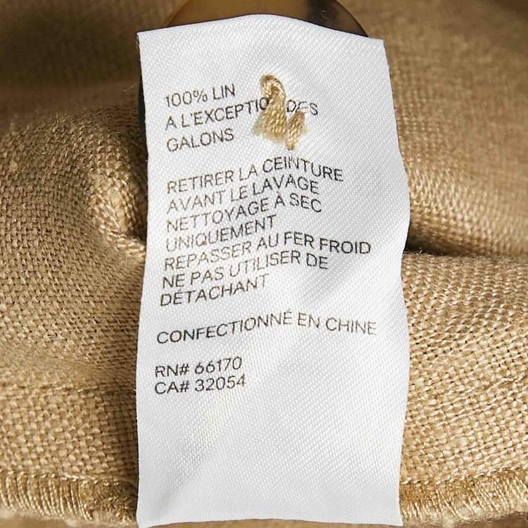 Pre Owned Zimmermann Beige Linen Wide Leg Trousers M