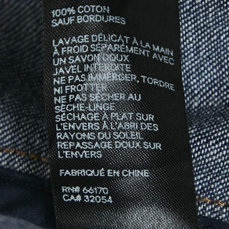 Pre Owned Zimmermann Blue Denim Pussy Bow Detail Puff Sleeve Top M