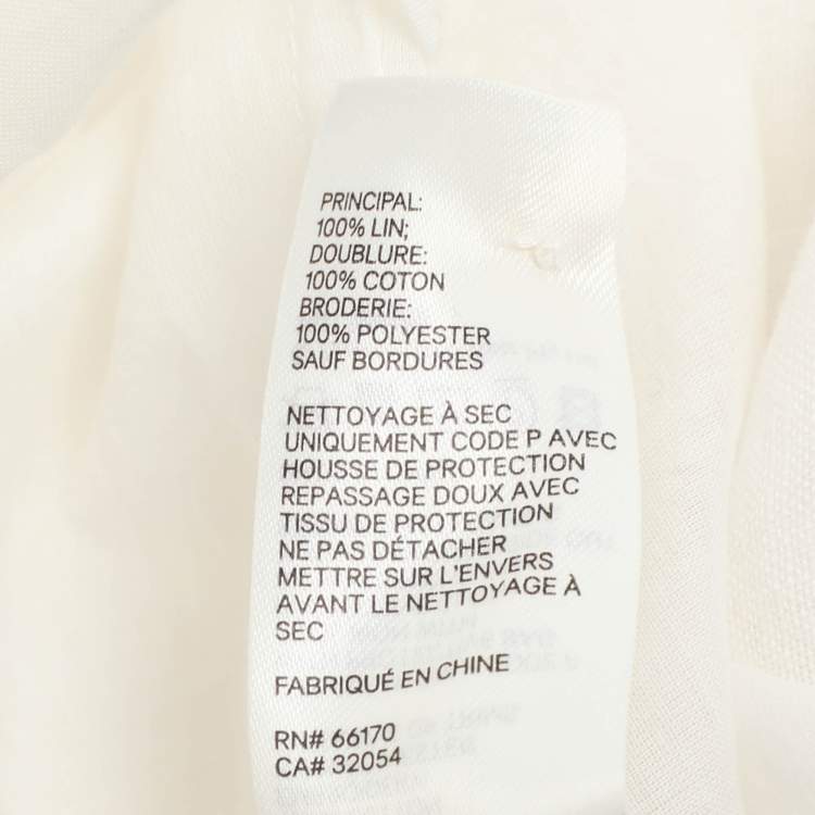 مملوكة مسبقًا Zimmermann White Floral Embroidered Linen Maxi Dress M