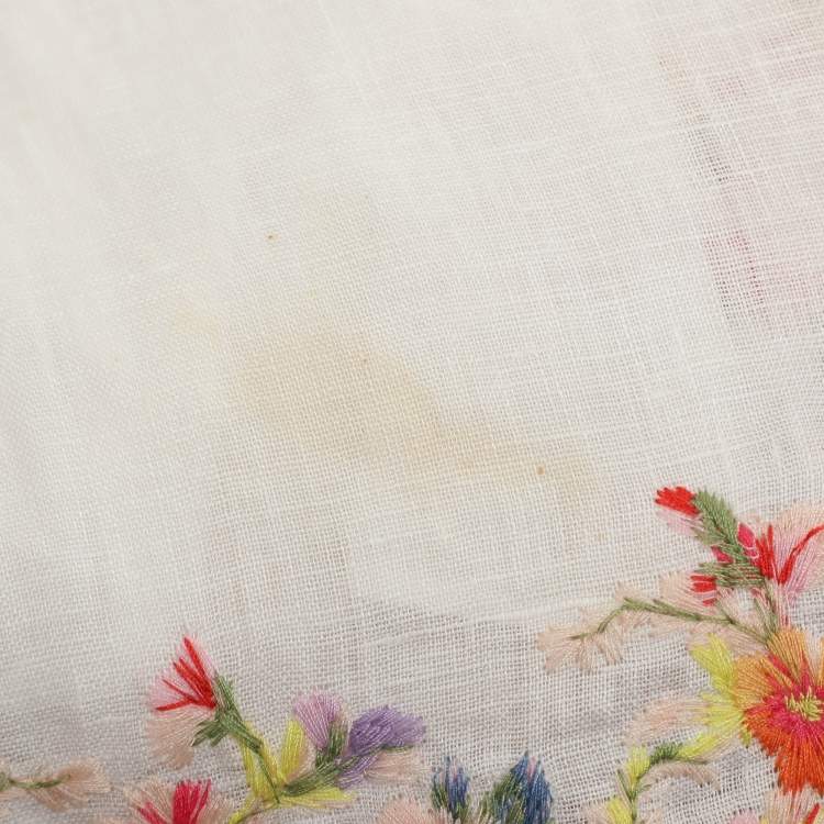 مملوكة مسبقًا Zimmermann White Floral Embroidered Linen Maxi Dress M