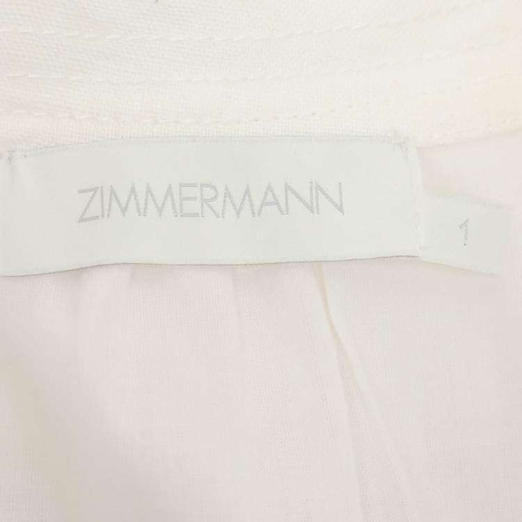مملوكة مسبقًا Zimmermann White Floral Embroidered Linen Maxi Dress M
