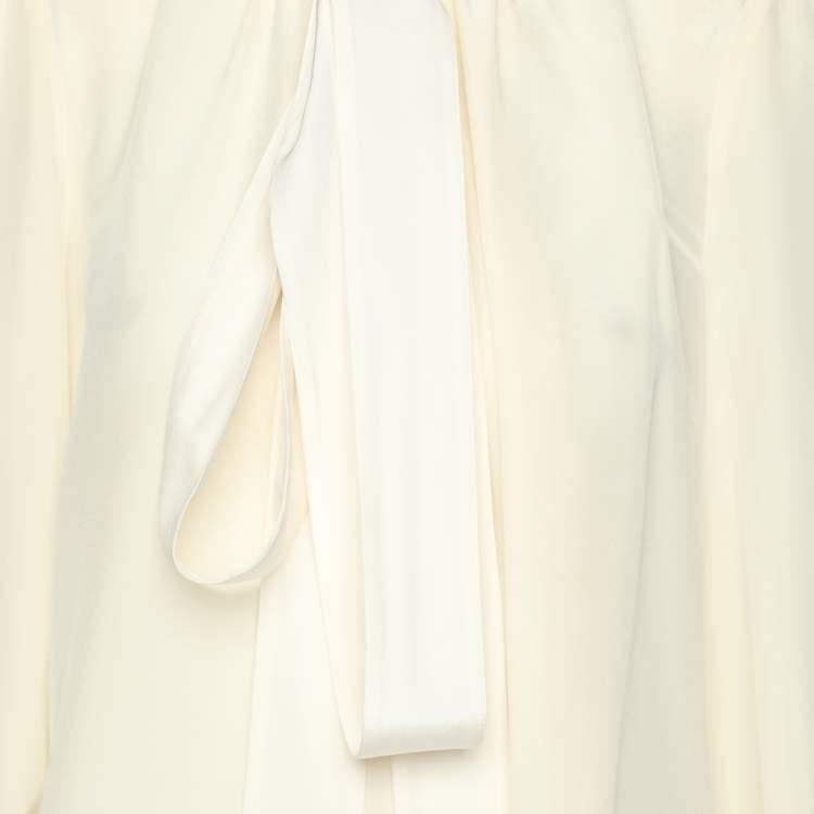 Pre Owned Zimmermann Cream Silk Neck Top M