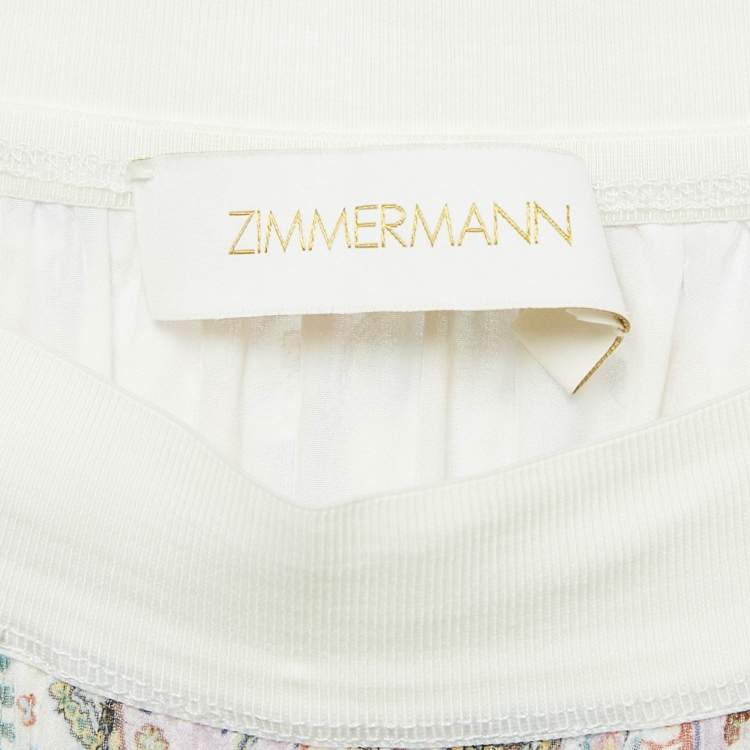 Pre Owned Zimmermann Multicolor Paisley Print Chiffon Tiered Midi Skirt M