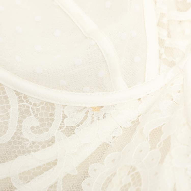 Pre Owned Zimmerman White Lace Dance Blouse XS