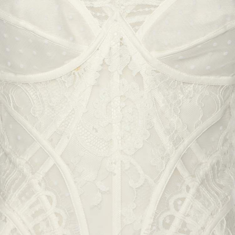 Pre Owned Zimmerman White Lace Dance Blouse XS