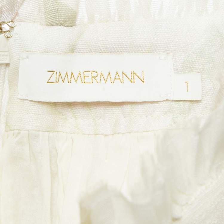 Pre Owned Zimmermann Multicolor Floral Print Linen Blend Raw Edge Detail Short Skirt S