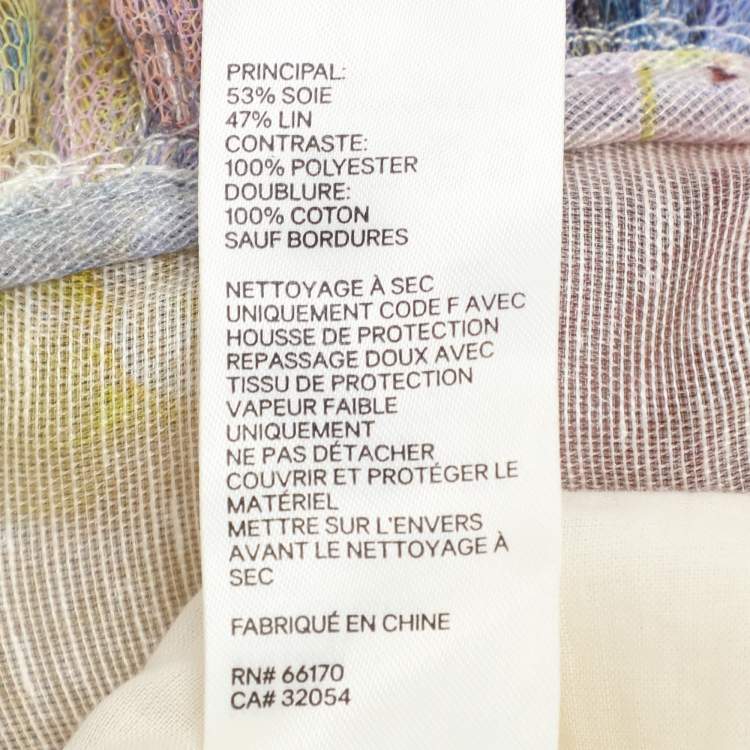 Pre Owned Zimmerman Multicolor Silk Blend Rhythmic Asymmetric Tiered Ruffle Mini Dress XS