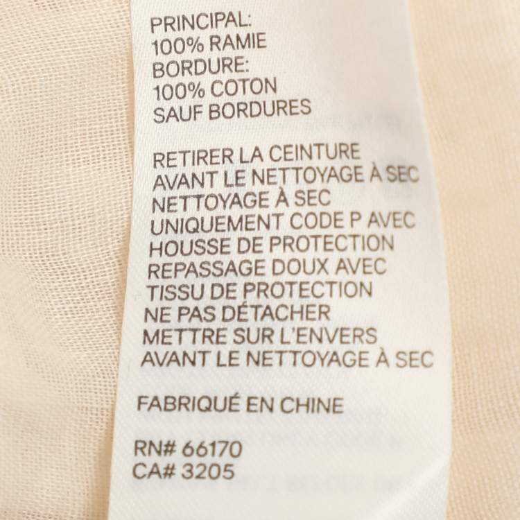 Pre Owned Zimmermann Cream Ramie Lyre Trim Midi Dress XS