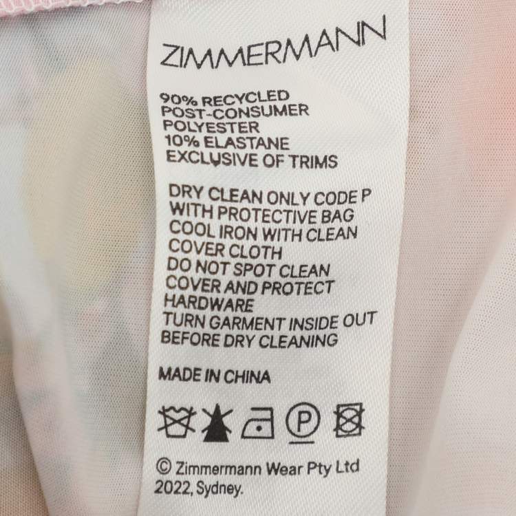 Pre Owned Zimmermann Multicolor Floral Print Laser-Cut Gauze Frilled Prima Gown S